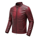 Gratien™ — Veste en Cuir Rouge